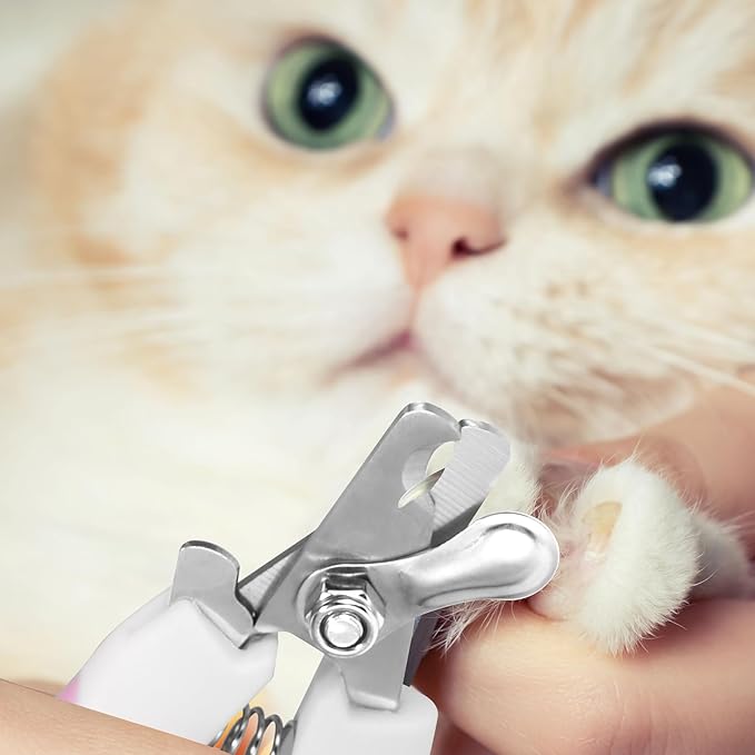 Pet Nail Clippers, Suitable for Both Cats and Dogs, A Half Moon Shaped Alloy Blade and A Rubber Material Handle with A File. Automatic Rebound Handle.Cat and Dog Universal (red)