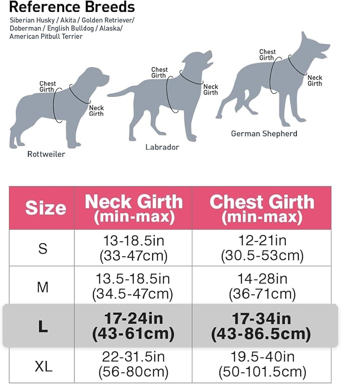 Joytale No Pull Dog Harness for Large Dogs, Reflective Pet Vest with Front Clip, Adjustable Soft Padded Harnesses with Easy Control Handle for Training and Walking, Pink, L