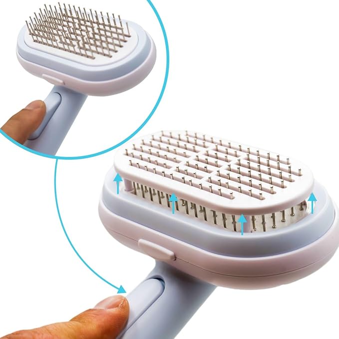 Professional 5 in 1 pet grooming kit, interchangeable bath & massage pet brush, dematting & deshedding comb for dogs, bristle dog brush and pin brush, dog and cat grooming supplies
