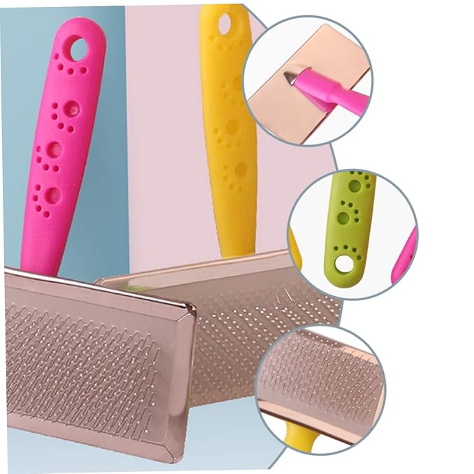 Mipcase 3pcs Pet Comb Hair Tool Tool Cleaning Tool Pet Brush Dog Slicker Brush Self Cleaning Dog Combs for Grooming Stainless Steel Pet Grooming Comb Pet Hair Accessory