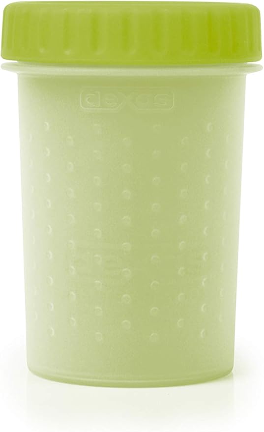 Dexas MudBuster Portable Pet Cleaning Kit with Dog Paw Washer, Pet Bathing Brush, Microfiber Towel, Medium, Green