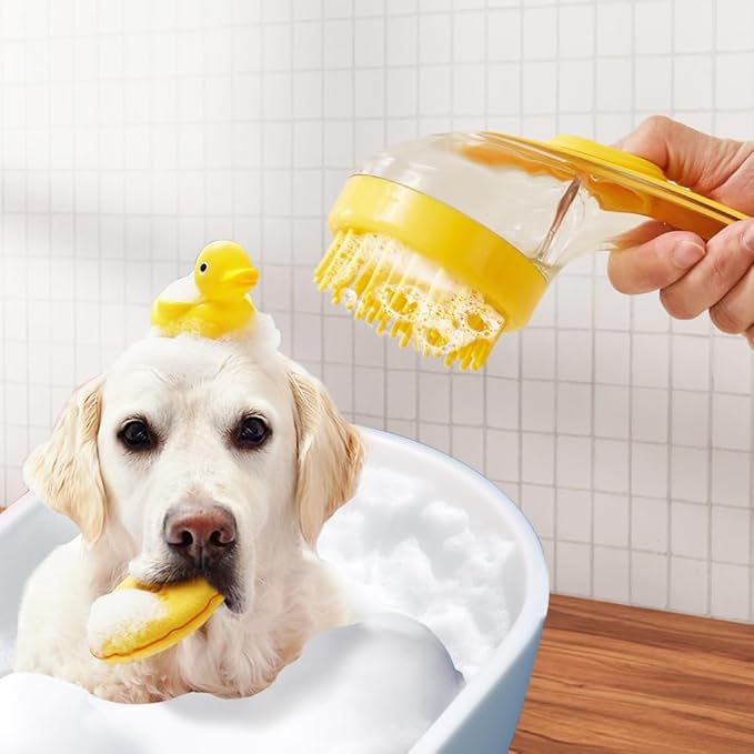 Pet Bath Brush, Dog Bath Brush, Dog Bath Supplies, Cat Grooming Supplies, Dog Grooming Supplies, Shampoo Dispenses Designed Pet Bath Massage Brush