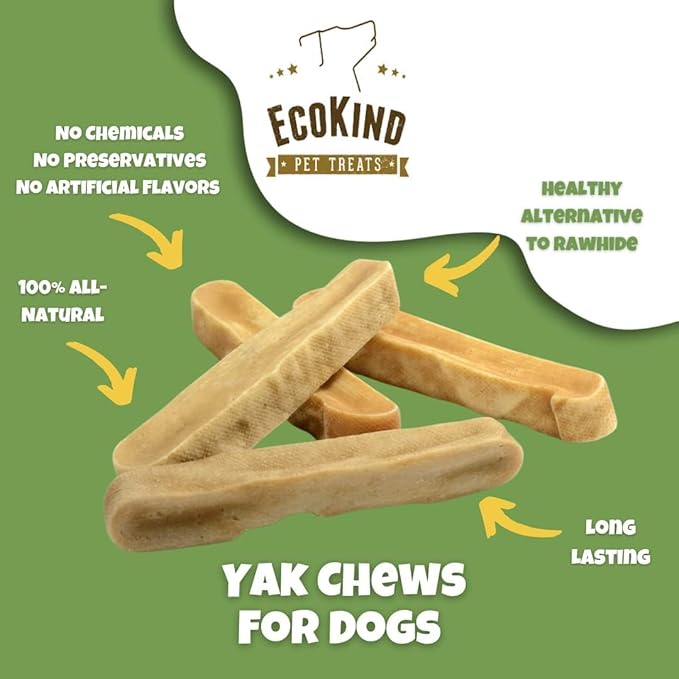 EcoKind Premium Gold Yak Cheese Himalayan Dog Chews, Healthy Dog Treats, Yak Chews for Small Dogs, All Natural, Long Lasting Dog Chew for Aggressive Chewers, High Protein Puppy Treat, Small - 16 Chews
