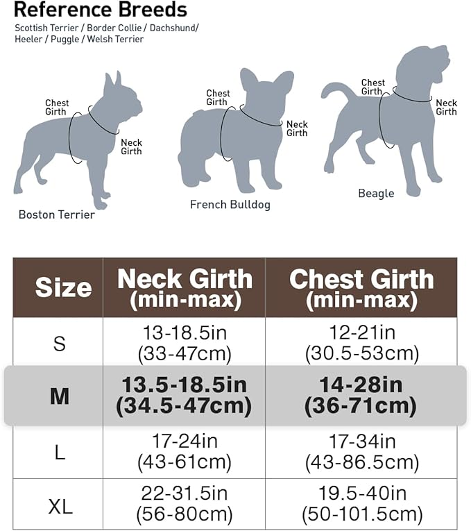 Joytale No Pull Dog Harness Medium Sized Dog, Reflective Pet Vest with Front Clip, Adjustable Soft Padded Harnesses with Easy Control Handle for Training and Walking, Brown, M