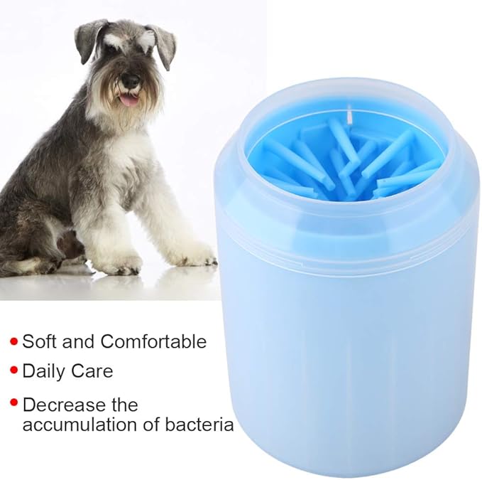Dog Cleaner Cup, Dog Cleaner Dog Cleaner Dog Washing Station Removable Dogs Cleaning Brush Cup Pet Foot Cleaner for Small Medium Large Breed Dogs, Cats (Blue)
