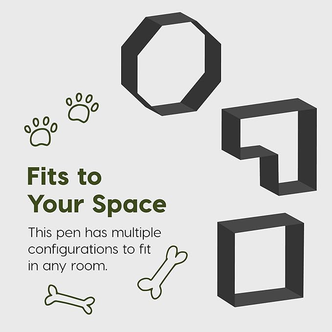 IRIS USA Metal Dog Playpen, 8-Panel 42" Pet Playpen, Puppy Playpen, Indoor/Outdoor Dog Fence, 58 x 58 x 42, Foldable, Customizable, Black