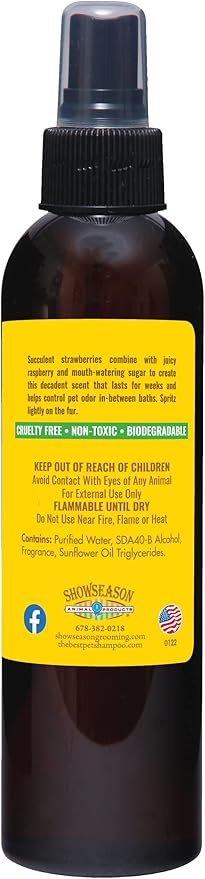 Sensual Strawberry Dog Cologne 4.5 oz. | Pet Perfume Long-Lasting Spray, Fruity Scent