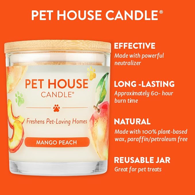 One Fur All Mango Peach Pet House Candle