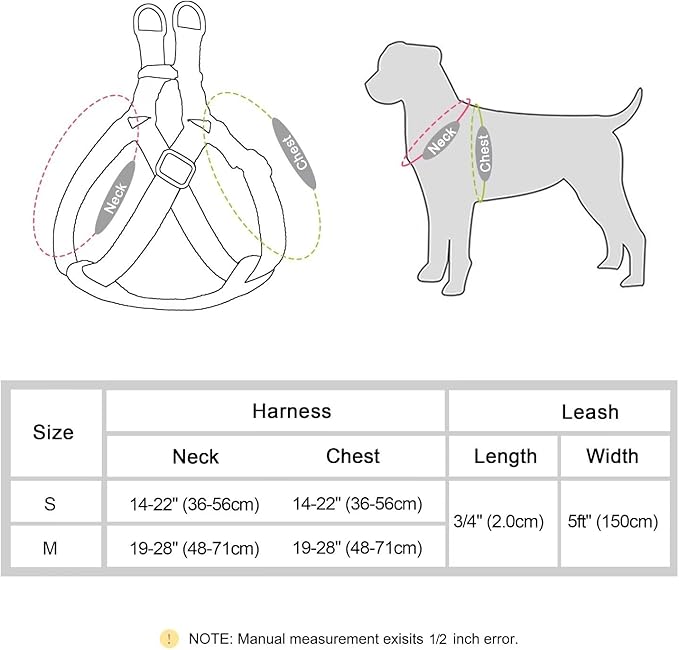 Beirui Soft Medium Dog Harness and Leash Set-Adjustable Step in Dog Harness for Medium Dogs-Easy Walk Dog Harness Medium Sized Dog-Warm No Pull Dog Harness and Leash Used in Autumn Winter(Brown,M)