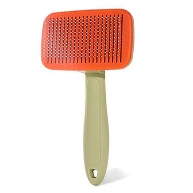 Self-Cleaning Pet Grooming Brush for Dogs & Cats (Green)
