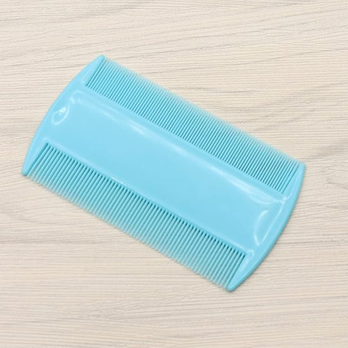 SKYPIA Combs Set, 4 Packs Pet Lice Combs for Cats Dogs Plastic and Stainless Steel Flea Combs, Dandruff Remover, Dog Grooming Comb, Identify Skin Problems, Large, Blue, Pink, Silver