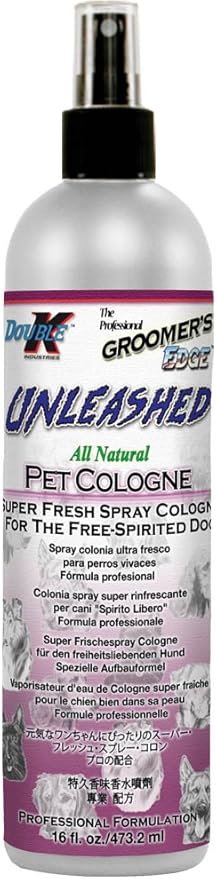 Groomer's Edge Unleashed All-Natural Dog and Pet Cologne, 16 Ounce Spray Bottle