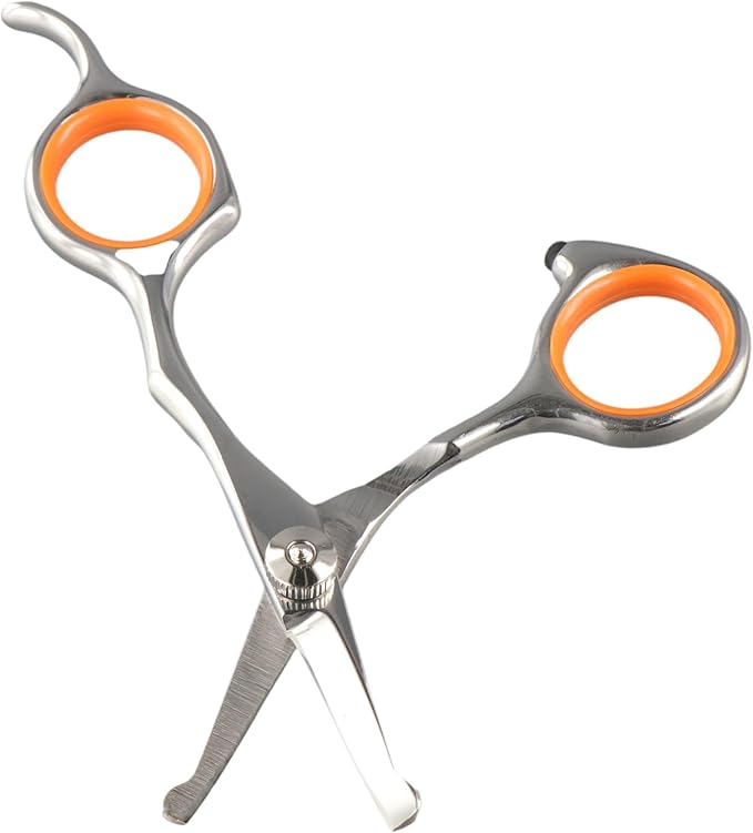 Leadigol Pet Grooming Scissors Stainless Steel Professional Dog Hair Scissors Portable Round Head Round Head Pet Hair Scissors Cleaning