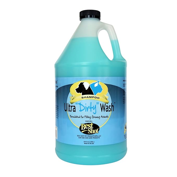 Best Shot Ultra Dirty Wash Shampoo, Coat and Skincare Product for Dogs and Cats, Soap-Free, Quick-Rinsing, Refreshing Agree Musk Fragrance, 1 Gallon