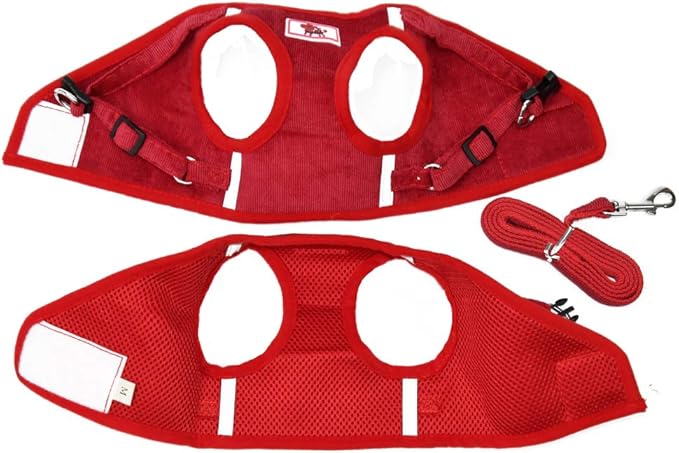 FEimaX Dog Harness and Leash Set, No Pull Reflective Adjustable Pet Harnesses for Puppy Kitten Soft Corduroy Chest Harness for Small Medium Dogs and Cats Easy Control Vest for Outdoor Walking