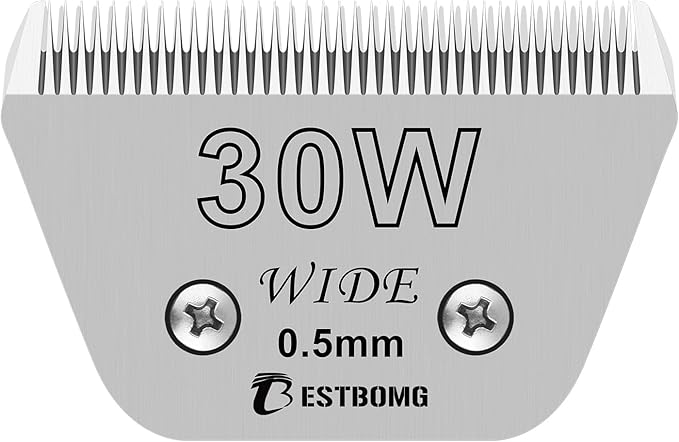 Size 30W Wide Detachable Pet Dog Grooming Blades-Cutting Length 1/50"(0.5mm),Compatible with Andis,Oster A5,Wahl km10 Clippers