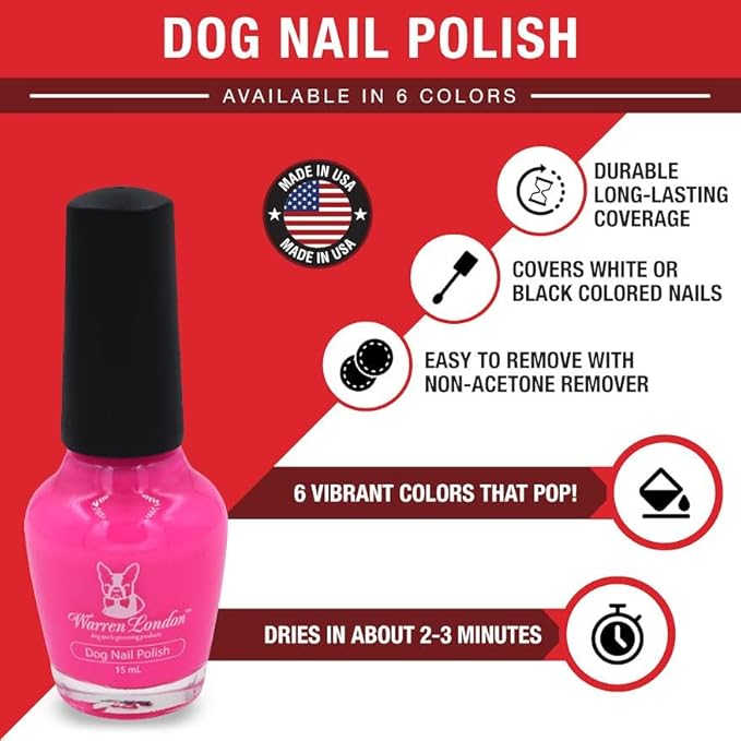 Warren London Dog Nail Polish in A Bottle Premium Coverage & Color- Made in USA- Sparkle Silver