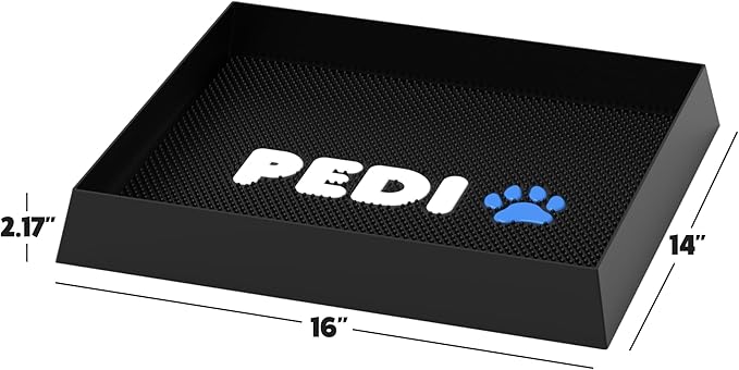 PediPaw Dog Paw Washer/Dog Paw Cleaner, 100% Silicone Dog Mat for Muddy Paws (16"x14"x2.17") (Blue)