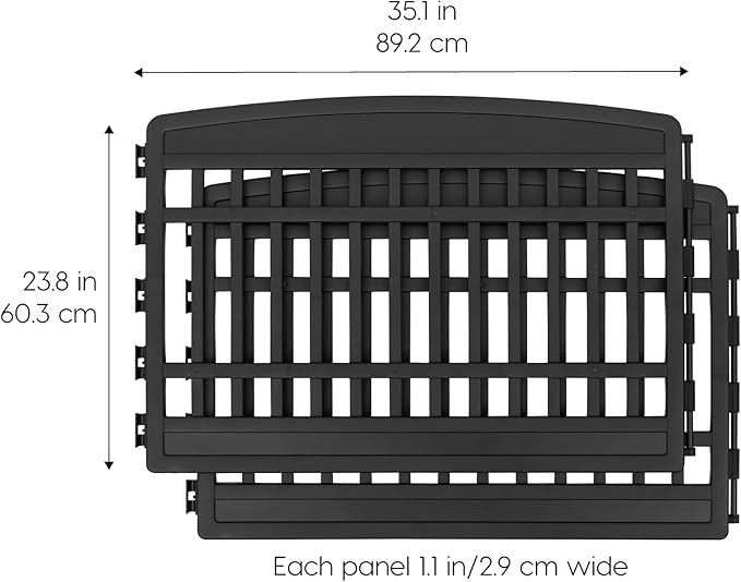 IRIS USA 24" 2-Panel Add-On Panels, Pet Dog Puppy Playpen, Foldable, Customizable, Black