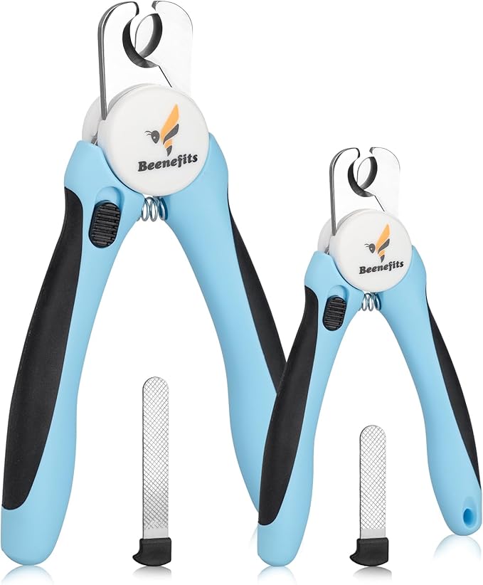 Small Dog Nail clippers with Sharp Stainless Steel Blade for Smooth Cutting, Ergonomic TPE Handle Special Baffle to Avoid Flying Nail Fragments, Hidden Nail File (Small)
