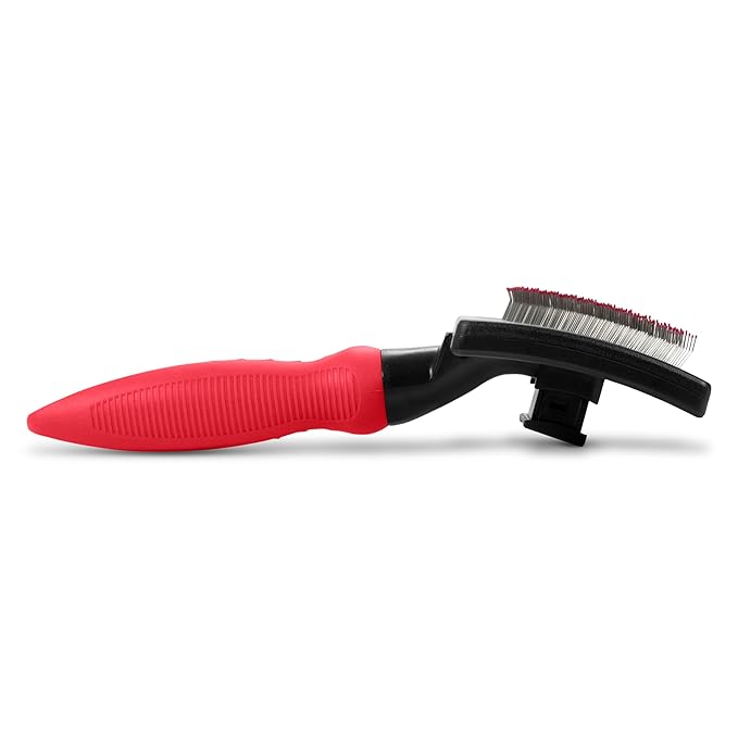 Paw Brothers Self Cleaning Slicker Brush for Dogs and Cats, Dog Brush for Shedding, Slicker Comb for Long Short Haired Pets, Deshedding, Cat Grooming Tool, Large