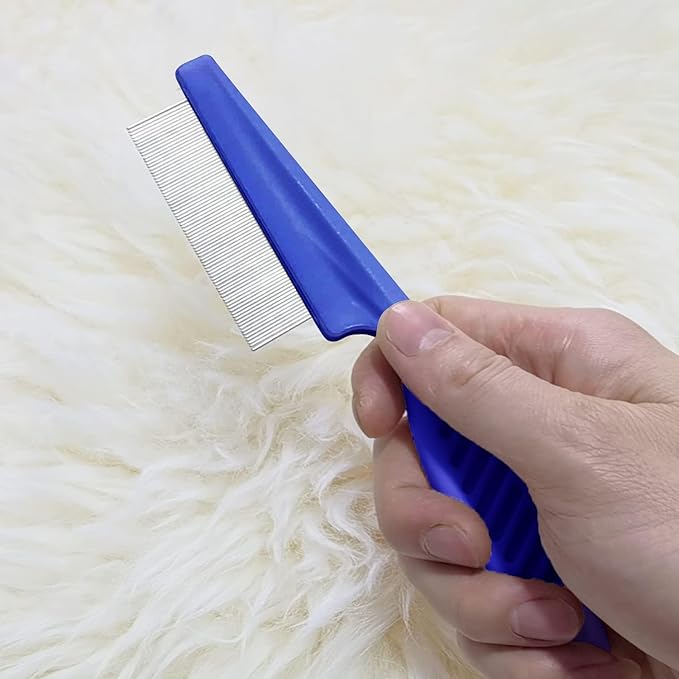 Kopal Flea Combs & Lice Combs for Dogs and Cats, Fine Tooth 3-pc, Blue