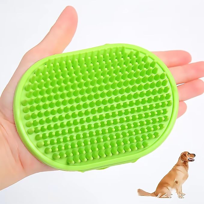 Dog Bath Brush. Dog Washing Brush.2 Sets Short Haired and Long Haired Dog and Cat Bath Brushes (Green)