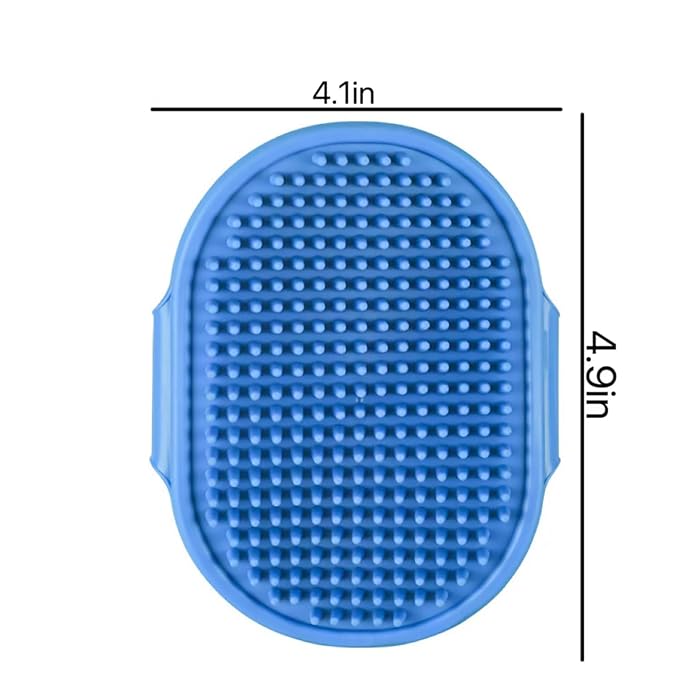 Dog Bath Brush. Dog Washing Brush.2 Sets Short Haired and Long Haired Dog and Cat Bath Brushes (blue)