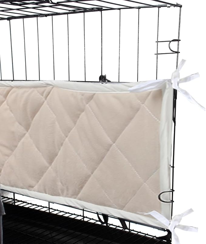 Dog Crate Bumpers With Ties - Apricot Training Pads, Safe and Comfortable Crate, Tail Protector (Bumper Only, Crate Not Included) 42"X28"X10"
