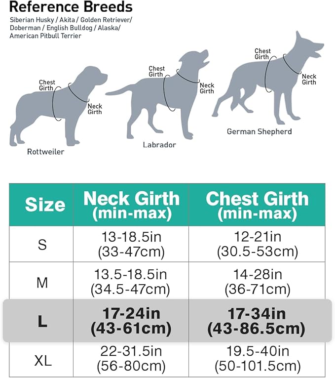 Joytale No Pull Dog Harness for Large Dogs, Reflective Pet Vest with Front Clip, Adjustable Soft Padded Harnesses with Easy Control Handle for Training and Walking, Teal, L