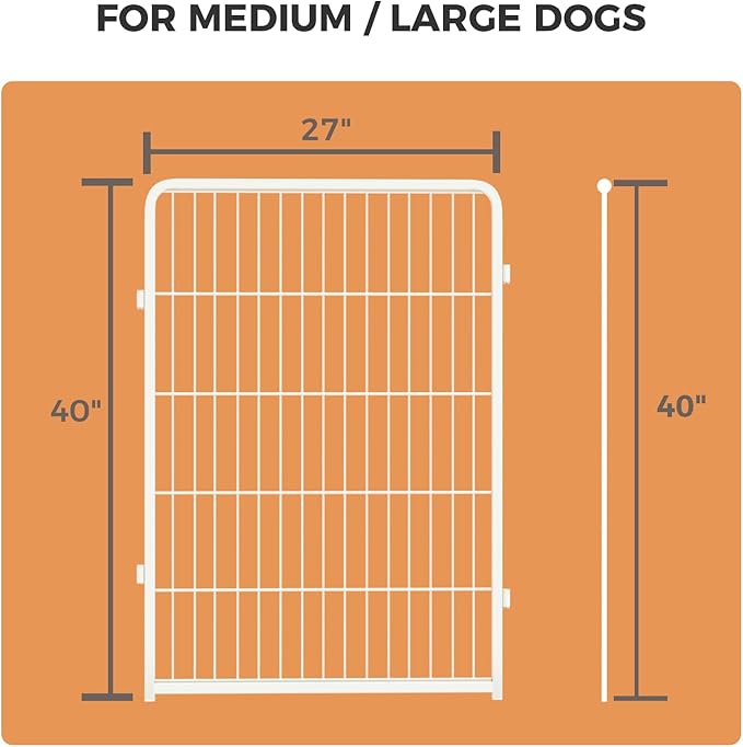 FXW Homeplus Dog Playpen for Indoor Use - Stress-Free and Safe Play, Heavy Duty 40 Inch 2 Panels Dog Pen for Medium and Large Dogs, White│Patented
