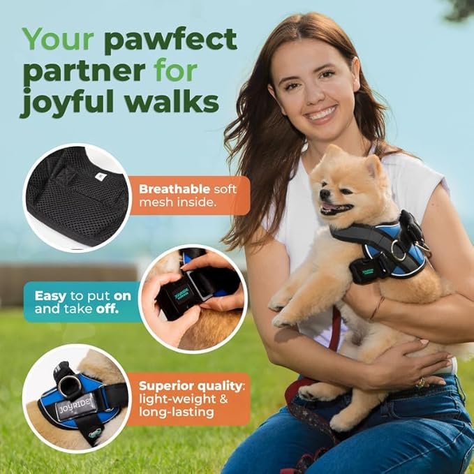 Joyride Harness 2.0 - The Original Side Ring No Pull Dog Harness - No Choke, Escape Proof, Reflective, 3 Leash Clips, Quick Fit Pet Vest - Easy Walks & Training - for Small, Medium & Large Dogs