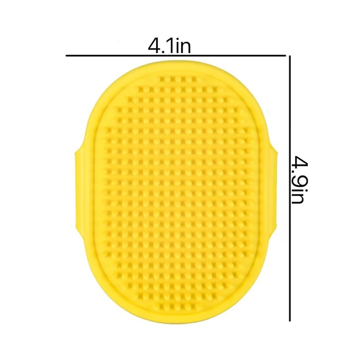Dog Bath Brush. Dog Washing Brush.2 Sets Short Haired and Long Haired Dog and Cat Bath Brushes (yellow)