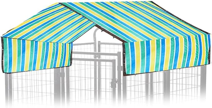 Upgrade Dog Kennel Cover Mesh Shade Panel with Grommets - Weather Guard Extra Large All Season Dog Run Cover & Roof (Green, 10x10FT)