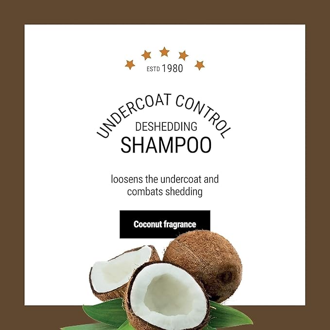 Undercoat Control deShedding Dog Shampoo, 16 oz - Combats and Reduces Shedding, Undercoat Removal, Omega 3 & 6 Rich, Vitamin E Strengthens The Hair Follicle