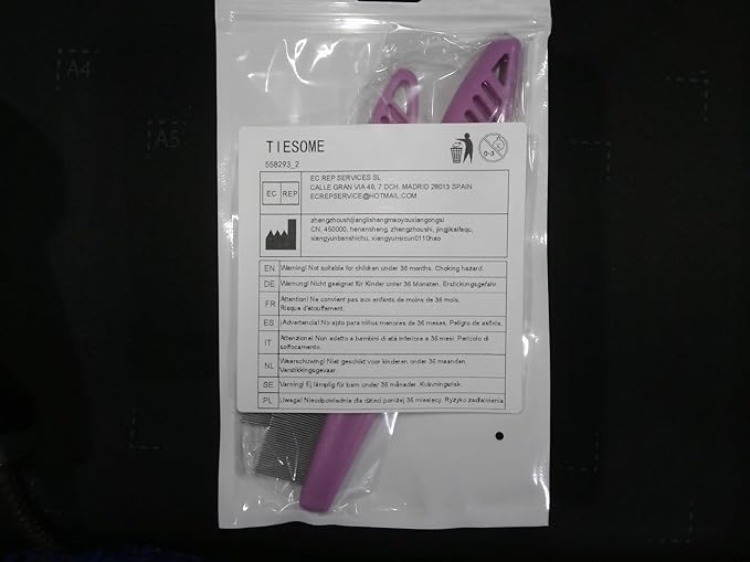 Pet Hair Comb Tear Stain Removal,2 Pack Multifunctional Pets Grooming Comb Kit 2 in 1 Dog Combs Stainless Grooming Massage Dual-Sided Comb for Knots Crust Floating Hair Tangle Fleas(Pink)