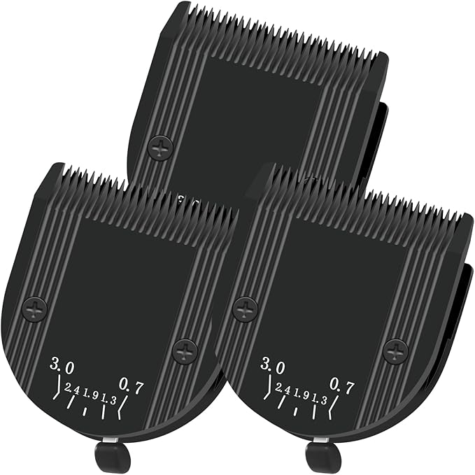 Professional Animal 5-in-1 Adjustable Blade Compatible with WAHL Arco, Bravura, Chromado, Creativa, Figura, and Motion Pet, Dog, and Horse Clippers, Replacement for WAHL-Fine (2179-301). Black-3Pcs