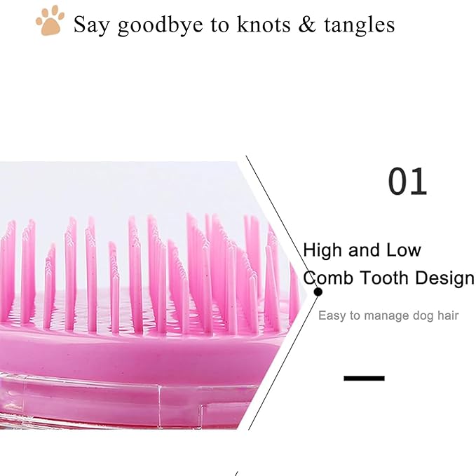 Soft Dog Brush for Small Dogs | Gentle Puppy Brush for Yorkies, Shih Tzus, Maltipoos & Maltese | Pet Hair Removal Brush with Soft Bristles | Dog Brush for Shedding (Pink Orange)