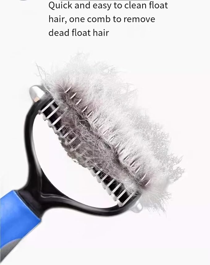 XIIELII 2-Sided Pet Grooming Brush for Dogs & Cats - Detangling Comb with Stainless Steel Teeth, Safe Deshedding Tool for Short/Long Hair(1 Piece)