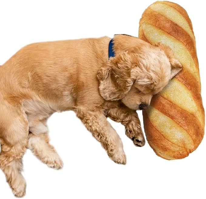 HOMBYS Large Dog Pillow for Large, Medium & Small Dogs, Cute Baguette Designs Dog Claming Pillow for Neck Support, Improve Anxiety Relief-20"x7.5"x4"