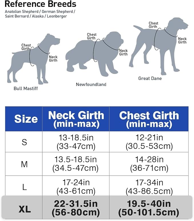 Joytale No Pull Dog Harness for Extra Large Dogs, Reflective Pet Vest with Front Clip, Adjustable Soft Padded Harnesses with Easy Control Handle for Training and Walking, Navy Blue, XL