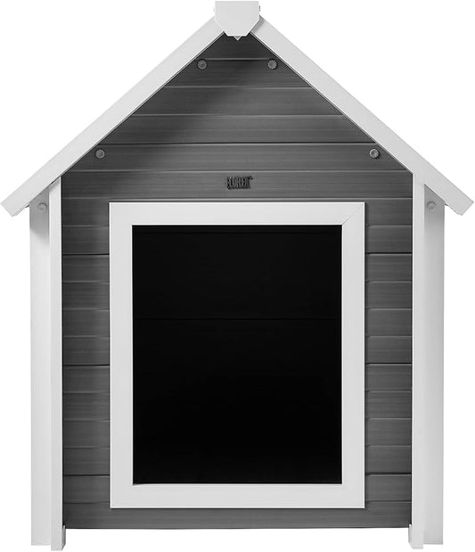 New Age Pet ECOFLEX Outdoor Large Bunk Style Dog House for Up to 80lbs Pets | 10 Year Manufacturer Warranty | Weatherproof Roof & Elevated Floor | Easy-to-Assemble & Clean