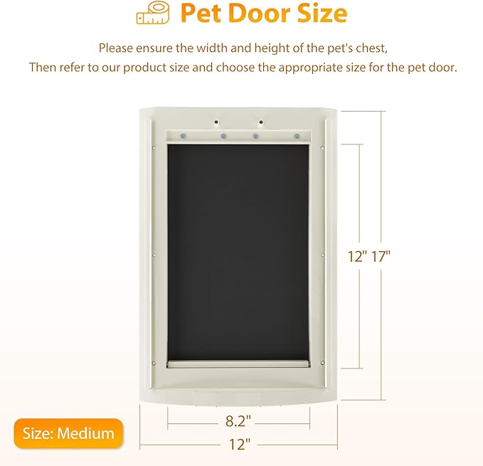 MESTYL Dog Playpen, 40" Height 16 Panels Outdoor/Indoor Pet Play Pen and Dog Door for Wall, Pet Door, Easy to Install