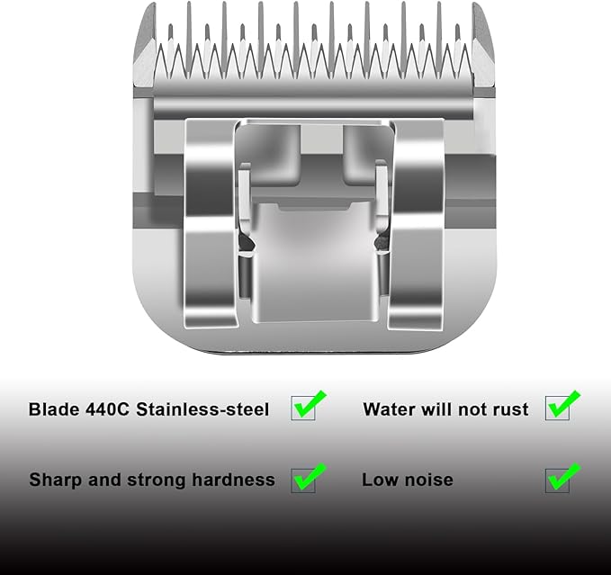 4 Skip Tooth Detachable Pet Dog Grooming Steel Blades,Compatible with Andis,Oster A5,Wahl KM10 Series Clippers,Cut Length 3/8-Inch (9.5mm),2 Pack