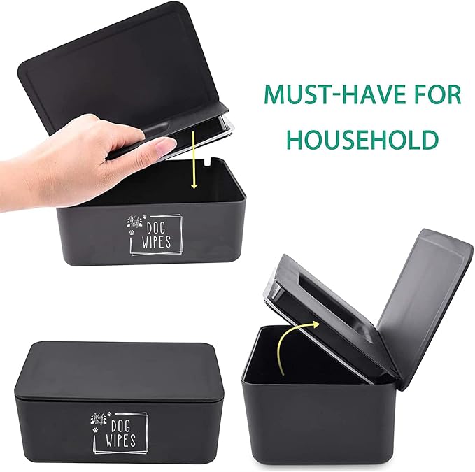 Moorfowl Woof Woof Dog Wipes Dispenser,Upgarde Size(8.2L x 4.9W x 3.9H inches),Grooming Butt Wipes Container Holder for Dog Paw