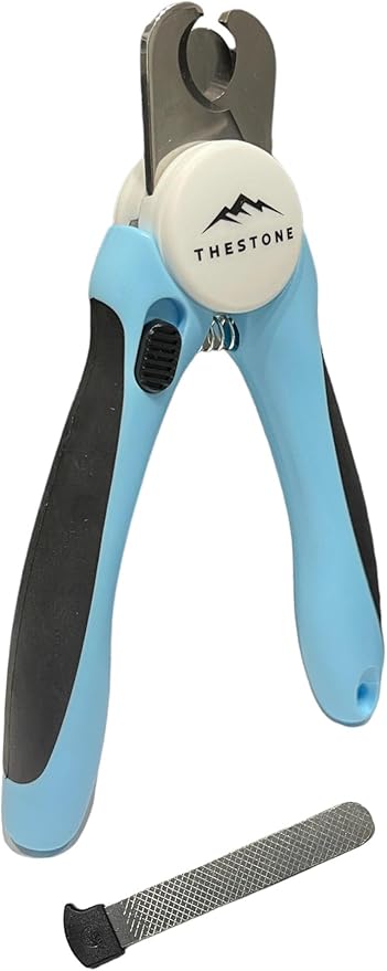 TheStone- Dog & Cat Pets Nail Clippers and Trimmers - Safety Guard to Prevent Over Cutting, Free Nail File - Nail Clipper Comes with Sharp Blade and Free Nail File