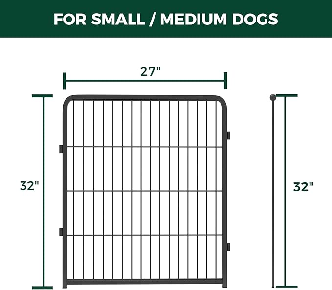FXW Homeplus Dog Playpen for Indoor Use - Stress-Free and Safe Play, Heavy Duty 32 Inch 2 Panels Dog Pen for Puppies, Small and Medium Dogs, Black│Patented