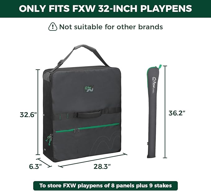 FXW Specialized Dog Playpen Storage Bag (Not Suitable for Other Brands), Designed for RV Trips, Fits 32" H 8 Panels and 9 Stakes│Patented