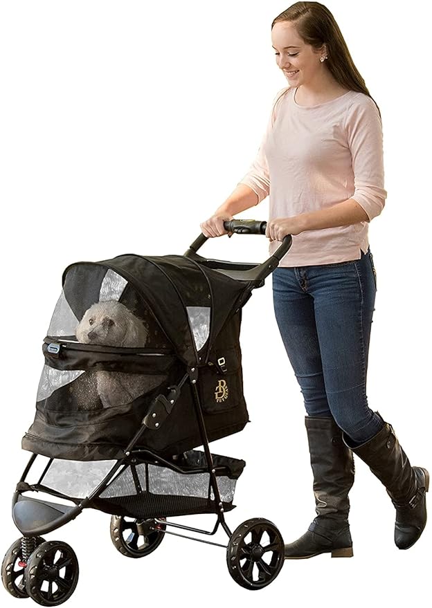 Pet Gear No-Zip Special Edition 3 Wheel Pet Stroller for Cats/Dogs, Zipperless Entry, Easy One-Hand Fold, Removable Liner, Cup Holder, 4 Colors