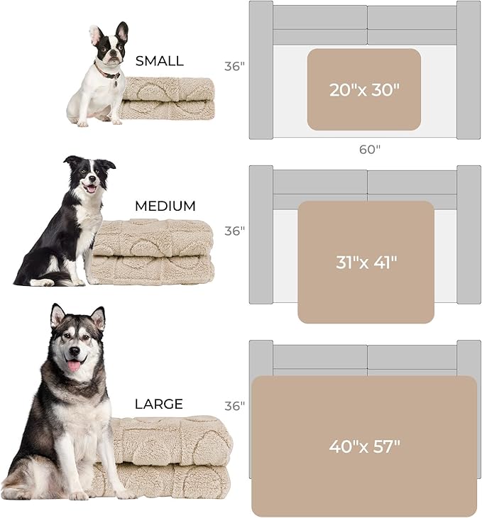 Luciphia Small Dog Blanket Washable Pet Bed Cover Soft Fluffy Puppy Blanket with Premium Fleece Cozy Calming Cat Blankets for Indoor Cats Beige 30x20 inch